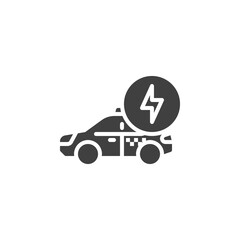 Electric taxi car vector icon