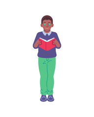 School boy character vector illustration