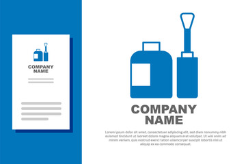 Obraz premium Blue Bottle of nail polish icon isolated on white background. Logo design template element. Vector