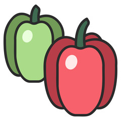 green and red pepper icon