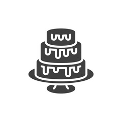 Three-layer cake vector icon