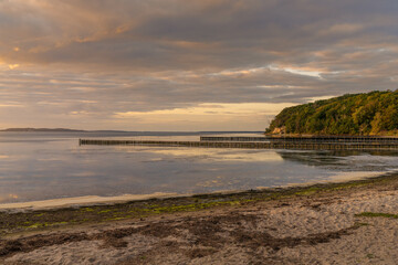 Views over the coast and cliffs at the Jasmunder Bodden in Lietzow, Mecklenburg-Western Pomerania, Germany