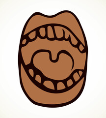 Open mouth. Larynx. Vector drawing