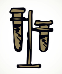 Glass test tube. Vector drawing