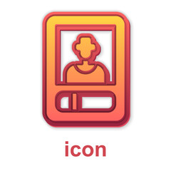 Gold Football or soccer card icon isolated on white background. Collection of football trading cards. Vector