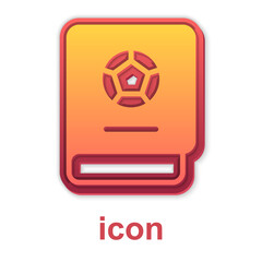 Gold Football learning book icon isolated on white background. Vector