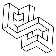 Geometry. Optical illusion shape. Optical art. Abstract background.