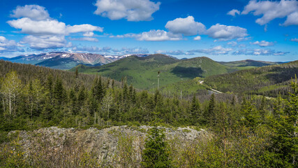 View on the Chic Choc mountains and the Mont Albert of the Gaspesie National Park in Quebec (Canada)