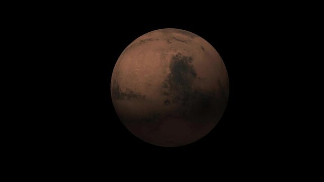 Orbiting Planet Mars. High-quality CG animation.