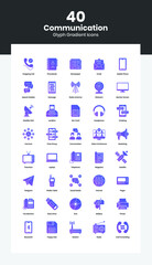 Fototapeta na wymiar 40 contact and communication icon set vector image - communication technology and contact equipment icon and Vectors