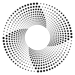 Spiral dots background design. Abstract monochrome background. Vector art illustration.