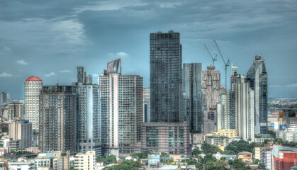 Fototapeta premium Skyscrapers in the Thong Lo district of downtown Bangkok