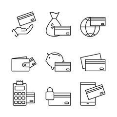 credit card icon. credit card set symbol vector elements for infographic web.