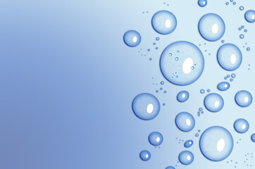 Drops of water on a clear background