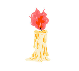 light Candle with a large red flame.