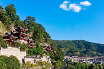 Fototapeta na wymiar Qinglong cave scenic area, Zhenyuan Town, Guizhou Province, China
