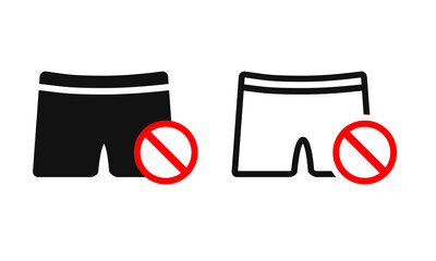 Shorts prohibited sign. Shorts pants prohibited. Illustration vector