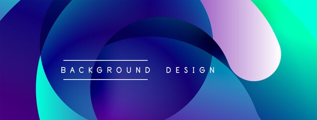 Abstract overlapping lines and circles geometric background with gradient colors