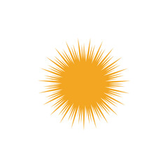 summer beach coast island, sea ocean with birds and summer sun rays logo design inspiration