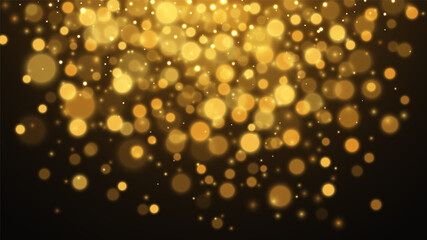 Fototapeta na wymiar Gold abstract bokeh background. Gold stardust background. Vector illustration