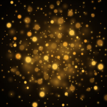 Gold Abstract Bokeh Background. Gold Stardust Background. Vector Illustration