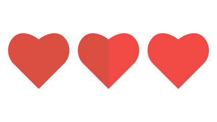 Collection of red hearts illustrations, Love symbol icon set