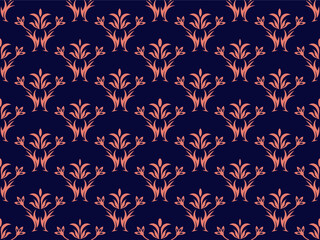 Golden yellow pattern on blue background Contemporary modern style abstract pattern design. For fabric patterns and more