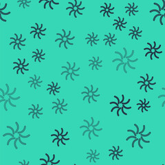 Black line Black hole icon isolated seamless pattern on green background. Space hole. Collapsar. Vector