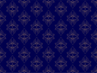 Golden yellow pattern on blue background Contemporary modern style abstract pattern design. For fabric patterns and more