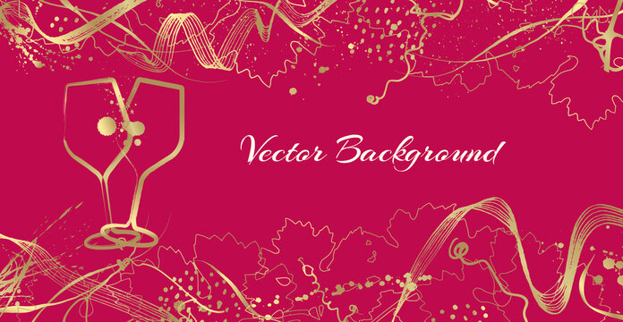 background with decorative elements of wine.