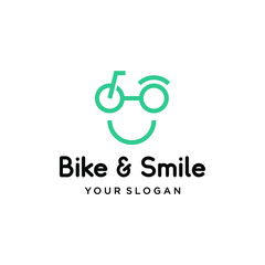 A modern, clean and fun logo about bikes and a smile.
EPS10, Vector.