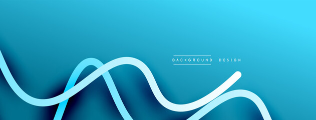 Abstract gradient background with wave line with shadow effect. Geometric composition. 3D shadow effects and fluid gradients