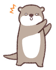 驚くカワウソ