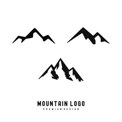 Set of Summit Mountain Peak Logo Design