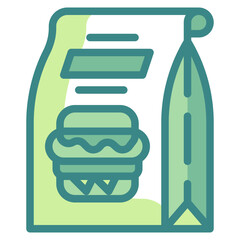 food package blue line icon