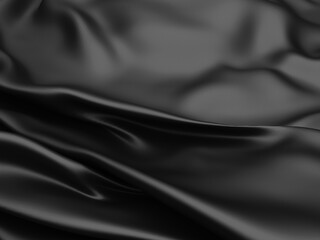 Abstract background luxury cloth waves. dark wavy soft wrinkled fabric