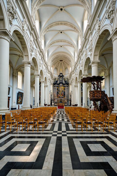 Interior of St. Walburga Church in Brugge, Belgium