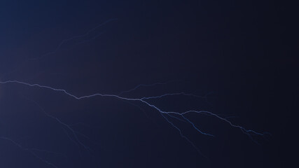 Lightning in the dark sky