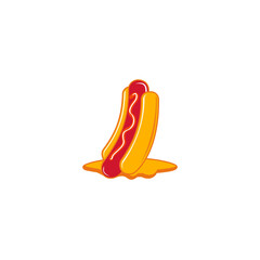 logo Hotdog Vector illustration fast food for restaurant, menus and fast food.