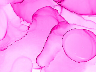 Glamour Alcohol Ink. Neon Floral Image. Magenta