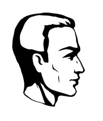 Profile of a handsome man. Vector drawing
