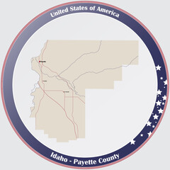 Large and detailed map of Payette county in Idaho, USA.