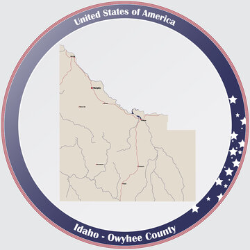 Large And Detailed Map Of Owyhee County In Idaho, USA.