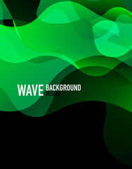 Fototapeta premium Vertical fluid gradient wave abstract background. Bright color waves in the dark. Vector Illustration For Wallpaper, Banner, Background, Landing Page