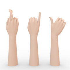 mockup hand make symbol like and lie