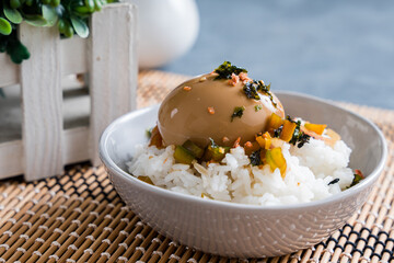 shoyu tamago or soy sauce soft boiled egg are staple food of Japanese people