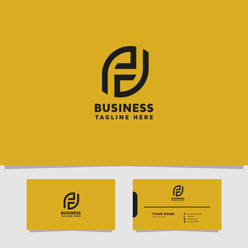 Simple and Minimalist Letter PD Logo with Business Card Template