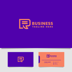 Simple and minimalist letter R logo with bubble chat