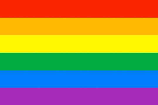 LGBT rainbow flag, symbol of LGBT gay pride parade