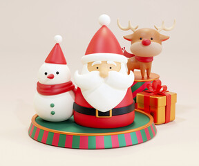 3d Xmas toy figurine display